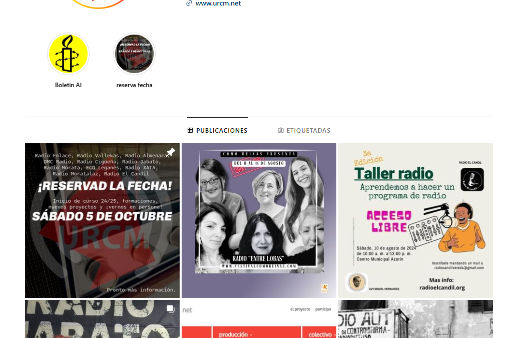 Ya estamos en Instagram: @urcmadrid